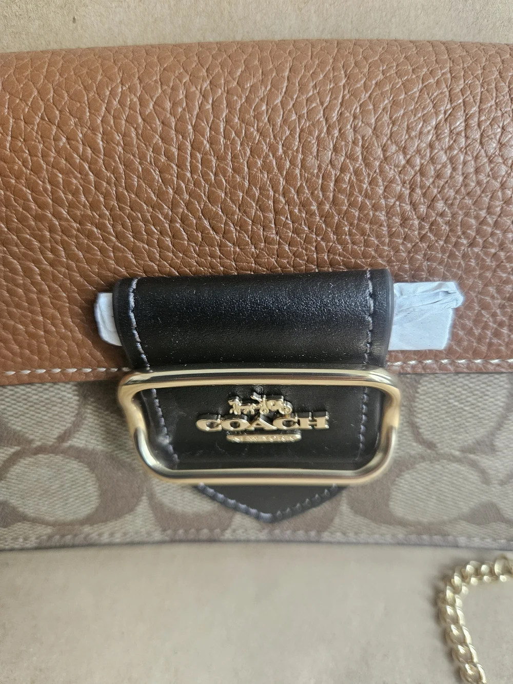 Coach Morgan Crossbody In Colorblock Signature Gold/Khaki Multi CF475